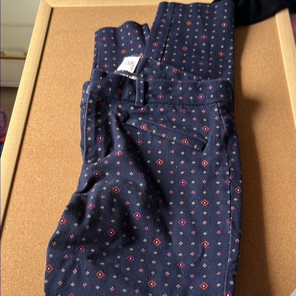 Patterned Navy Pants